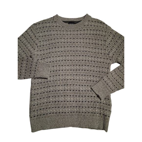 Haggard 3D Textured Mens sz Large Chunky Cotton Grungecore Preppy Crew Sweater - Picture 1 of 8